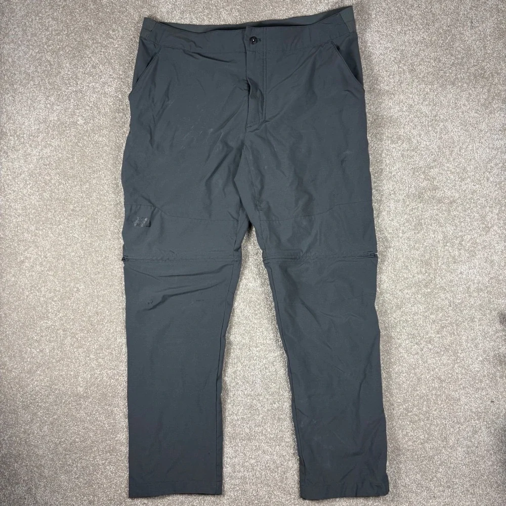 The North Face Mens Convertible Hiking Pants Dark Gray 36x32 Zip Off Cargo